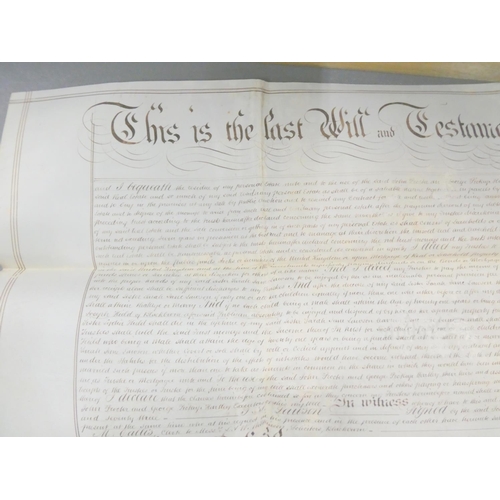 155 - Documents & Ephemera - Lancashire.  1800-1800's. Vellum probate wills & a few vell... 