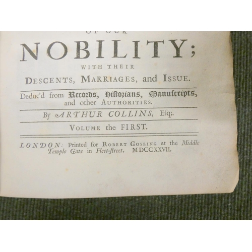 202 - COLLINS ARTHUR.  The English Baronage or An Historical Account of the Lives & Most Memorable Act... 