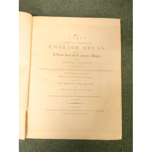 203 - CARY JOHN.  Cary's New & Correct English Atlas Being a New Set of County Maps from Act... 