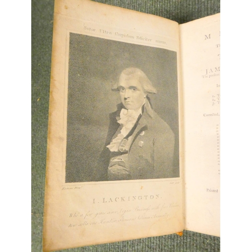 204 - LACKINGTON JAMES.  Memoirs of the First Forty-Five Years of the Life of James Lackington, the P... 