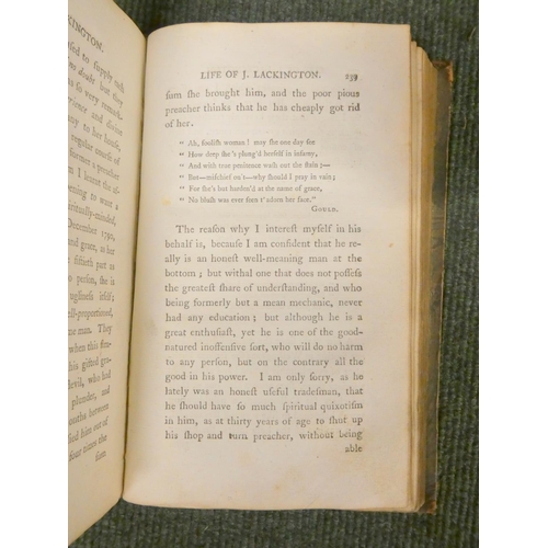 204 - LACKINGTON JAMES.  Memoirs of the First Forty-Five Years of the Life of James Lackington, the P... 