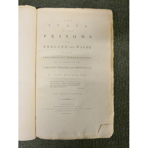 209 - HOWARD JOHN.  The State of the Prisons in England & Wales With Preliminary Observation... 