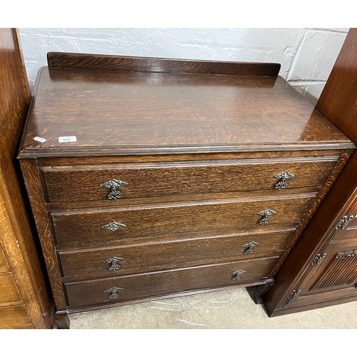 598 - Oak four-drawer chest, 99cm high