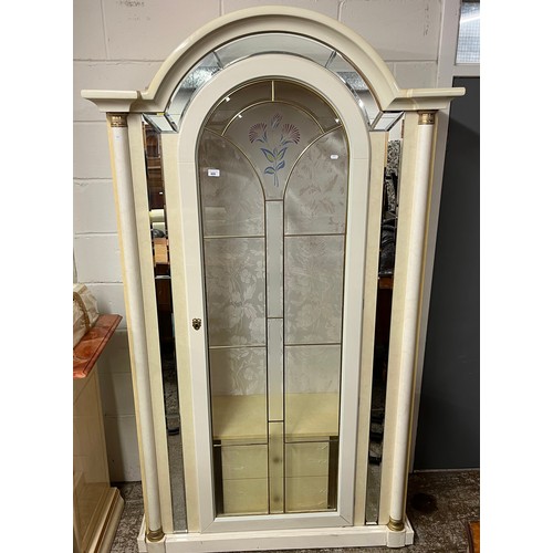 606 - Ornate glazed display cabinet, 210cm high