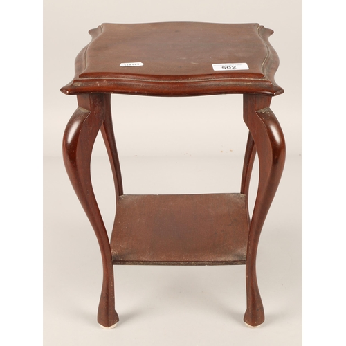 502 - Miniature mahogany table / plant stand, 33cm h