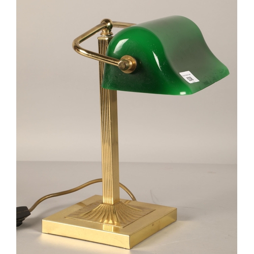 538 - Green desk lamp with brass base