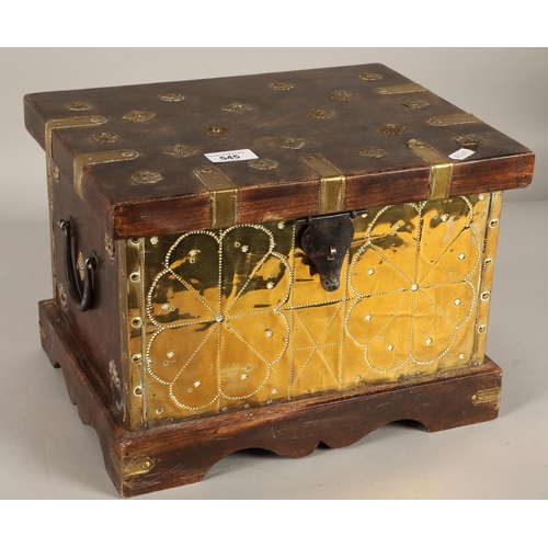 545 - Small trunk with hammered brass design