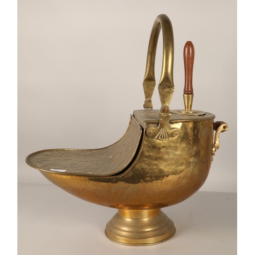 553 - Large brass coal scuttle