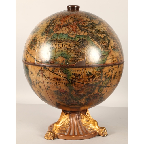 572 - Retro style globe drinks cabinet, height approx. 54cm, diameter of globe 42cm