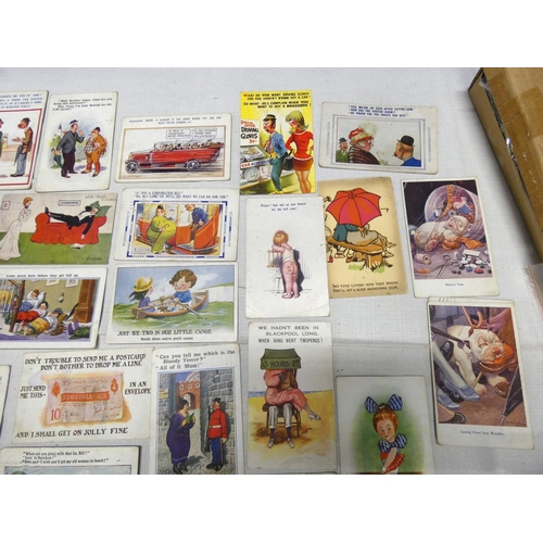 274 - Large collection of novelty postcards to include Donald McGill.