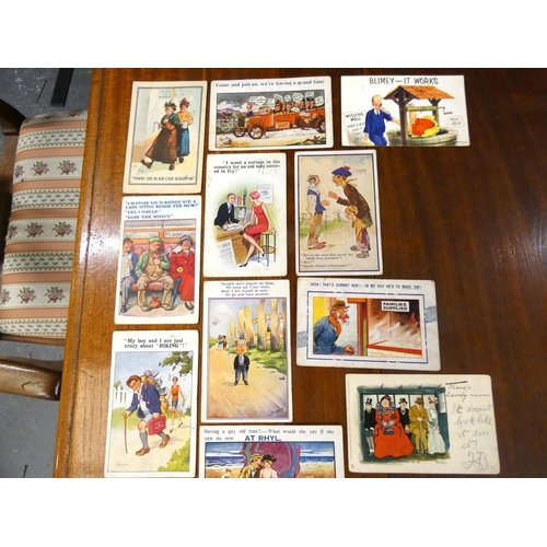 274 - Large collection of novelty postcards to include Donald McGill.