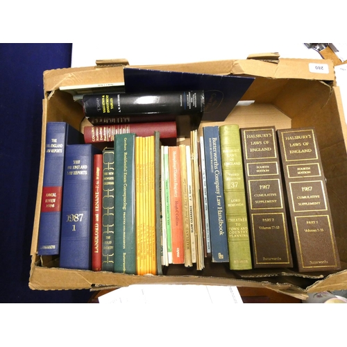 280 - Large box of modern law books.