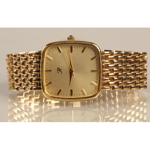 100 - Realm Classic gold toned wristwatch, with box