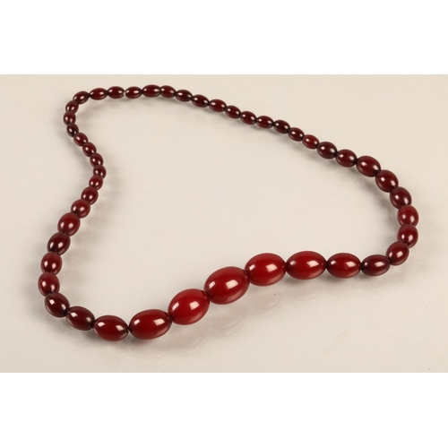 118 - Graduated cherry amber bead necklace