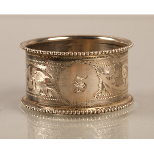 121 - Silver napkin ring marked Birmingham 1907,