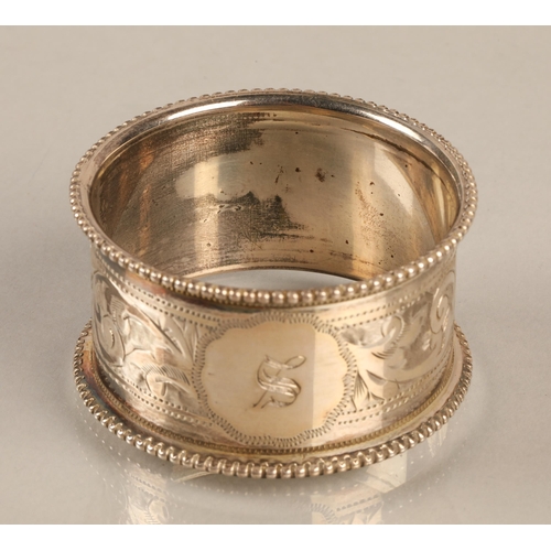 121 - Silver napkin ring marked Birmingham 1907,