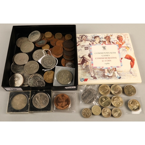 130 - Assorted coins including Commonwealth Games 1986 Brilliant Uncirculated £2, 1988 Olympics Koda... 