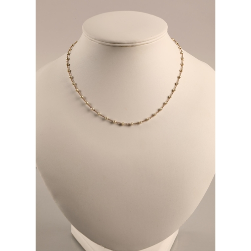 141 - 9K gold seed pearl necklace, gross weight 3.5g