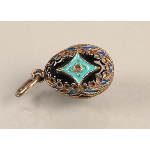 78 - Soviet Russian 960 silver enamelled egg charm