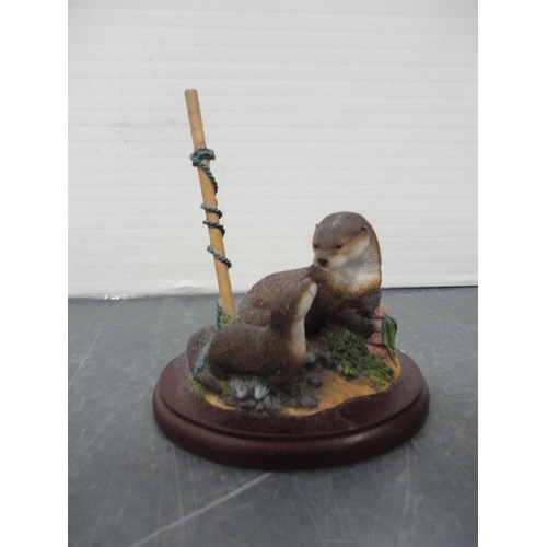 112 - Three Border Fine Arts otter groups to include 'Otter and Kit' A20443 etc.