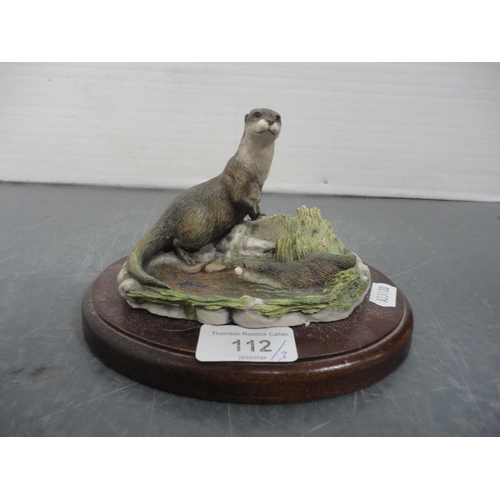 112 - Three Border Fine Arts otter groups to include 'Otter and Kit' A20443 etc.