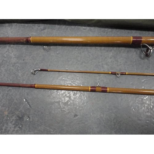 122 - Three fishing rods to include Seahorse Legend and Milbro.  (3)