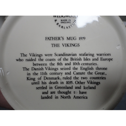 129 - Porcelain cabinet plates to include Royal Doulton examples, commemorative mugs and plates, 'The Buff... 