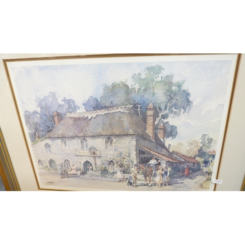 13 - ER SturgeonSeven pencil signed prints to include Salisbury, Winsford, Langport and Gold Hill, Shafte... 