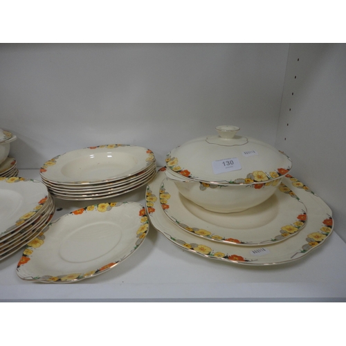 130 - Alfred Meakin 'Royal Marigold' pattern dinnerwares (one shelf).