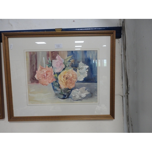 132 - Two still life watercolours, signed indistinctly.  (2)