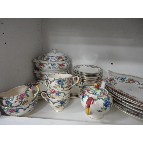 146 - Royal Cauldon 'Victoria' pattern part dinner and tea set (one shelf).