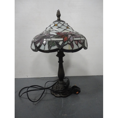 156 - Two Tiffany-style table lamps and shades.