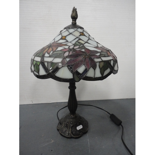 156 - Two Tiffany-style table lamps and shades.