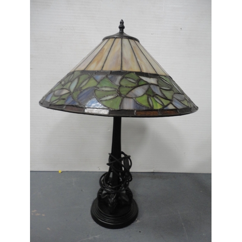 156 - Two Tiffany-style table lamps and shades.