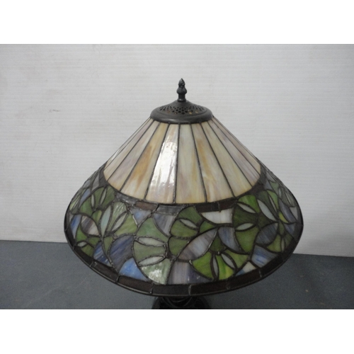 156 - Two Tiffany-style table lamps and shades.