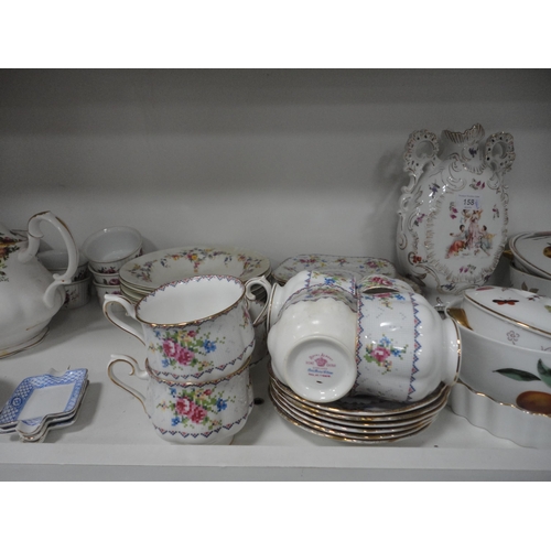 158 - Royal Albert 'Old Country Roses' pattern teapot, ramekins, Royal Albert part tea set, Royal Worceste... 