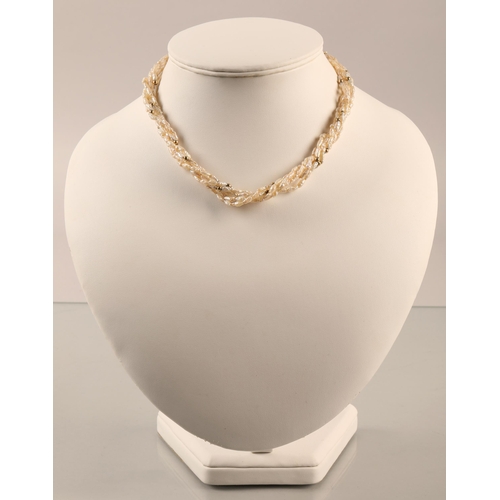 147 - Vintage pearl twist necklace with 9ct gold clasp