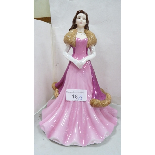 18 - Five modern figurines to include three by Coalport 'Lauren', 'Classie Elegance' and 'Ladies of Fashi... 