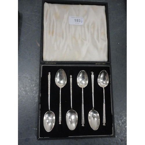 193 - Group of boxed EP cutlery to include a set of six EP teaspoons, cased butter knives, set of twelve E... 