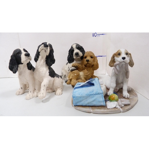 20 - Group of animal figures to include a Teviotdale labrador, Border Fine Arts springer spaniels, 'Butch... 