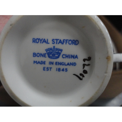 200 - Carton containing miscellaneous teawares to include Royal Stafford, Royal Grafton etc.