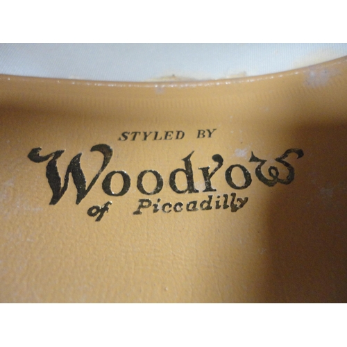 203 - Grey top hat by Woodrows of Picaddilly, retailed by Fogg & Ellis of Newcastle, with formal glove... 