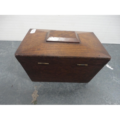 204 - 19th century mahogany sarcophagus tea caddy and a gavel.  (2)