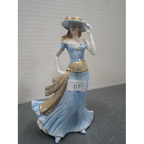 217 - Modern porcelain figurines to include Royal Worcester 'Tea at the Ritz', Coalport 'Victoria', Royal ... 