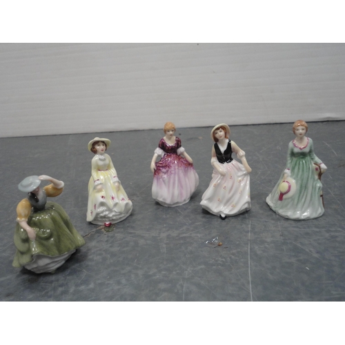 217 - Modern porcelain figurines to include Royal Worcester 'Tea at the Ritz', Coalport 'Victoria', Royal ... 