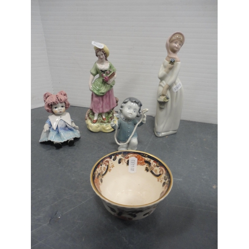 224 - Group of Spanish figures to include Nao, Royal Worcester figure 'Winter's Morn', Mason's 'Mandalay' ... 