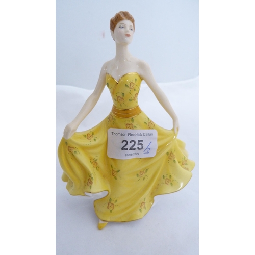 225 - Three modern Royal Doulton figures to include 'Jonquil', 'Lily' and 'Celebrations'.