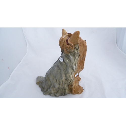 227 - Large Beswick glazed ceramic figure of a Yorkshire terrier with glass eyes.