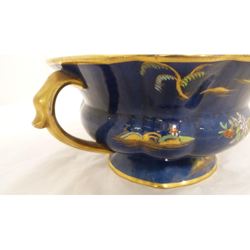 234 - Wiltshaw & Robinson for Carlton Ware 'Mikado' pattern enamel and gilt decorated blue centrepiece... 