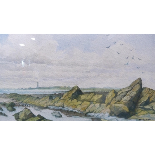 27 - WL FennerThe Lonely Shore and Southerness Lighthouse from PowillimontSigned, watercolours, both with... 